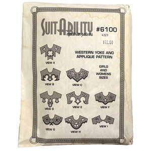 SuitAbility Pattern 6100 Western Yoke & Appliqué Equestrian Riding Outfit UNCUT